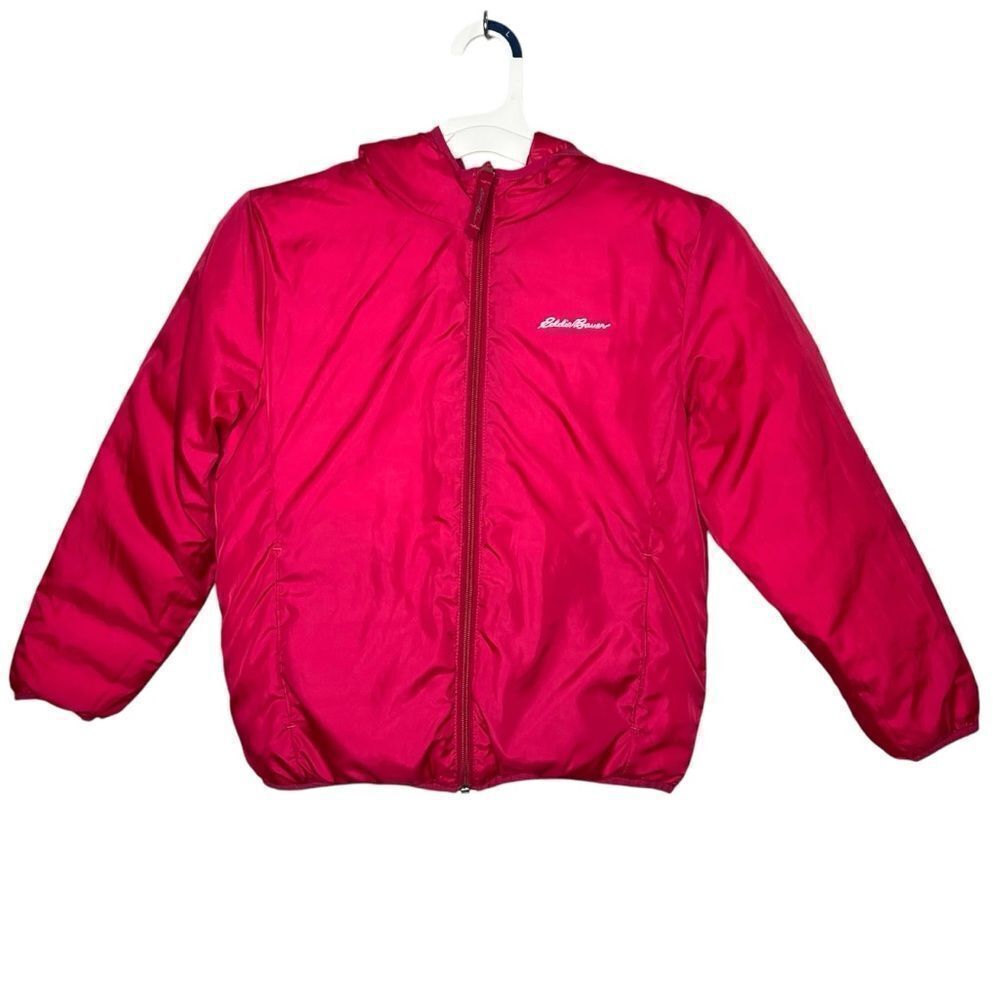 Eddie Bauer Reversible Duck Down Jacket Coat Royal Red/Pink Ombré Girl M/10/12